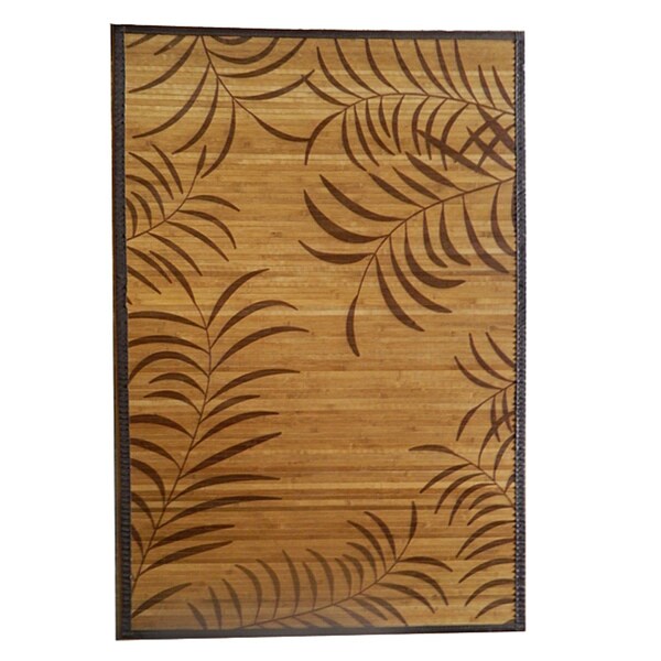 Tropical Leaf Bamboo Area Rug (4' x 6') Free Shipping Today 15447473