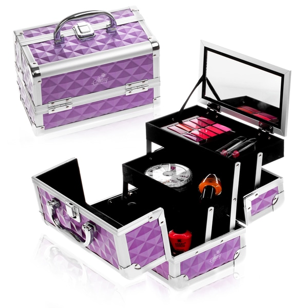 Shany Purple Mini Makeup Train Case with Mirror   15447554  