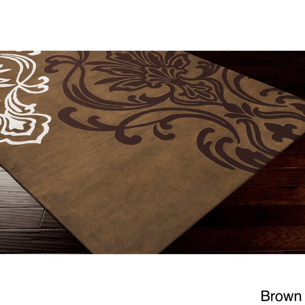Hand-tufted Modern Classics Contemporary Damask Print Area Rug - 5' x 8'