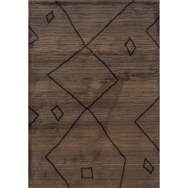 Old World Tribal Brown/ Ivory Area Rug - 7'10 x 10'10