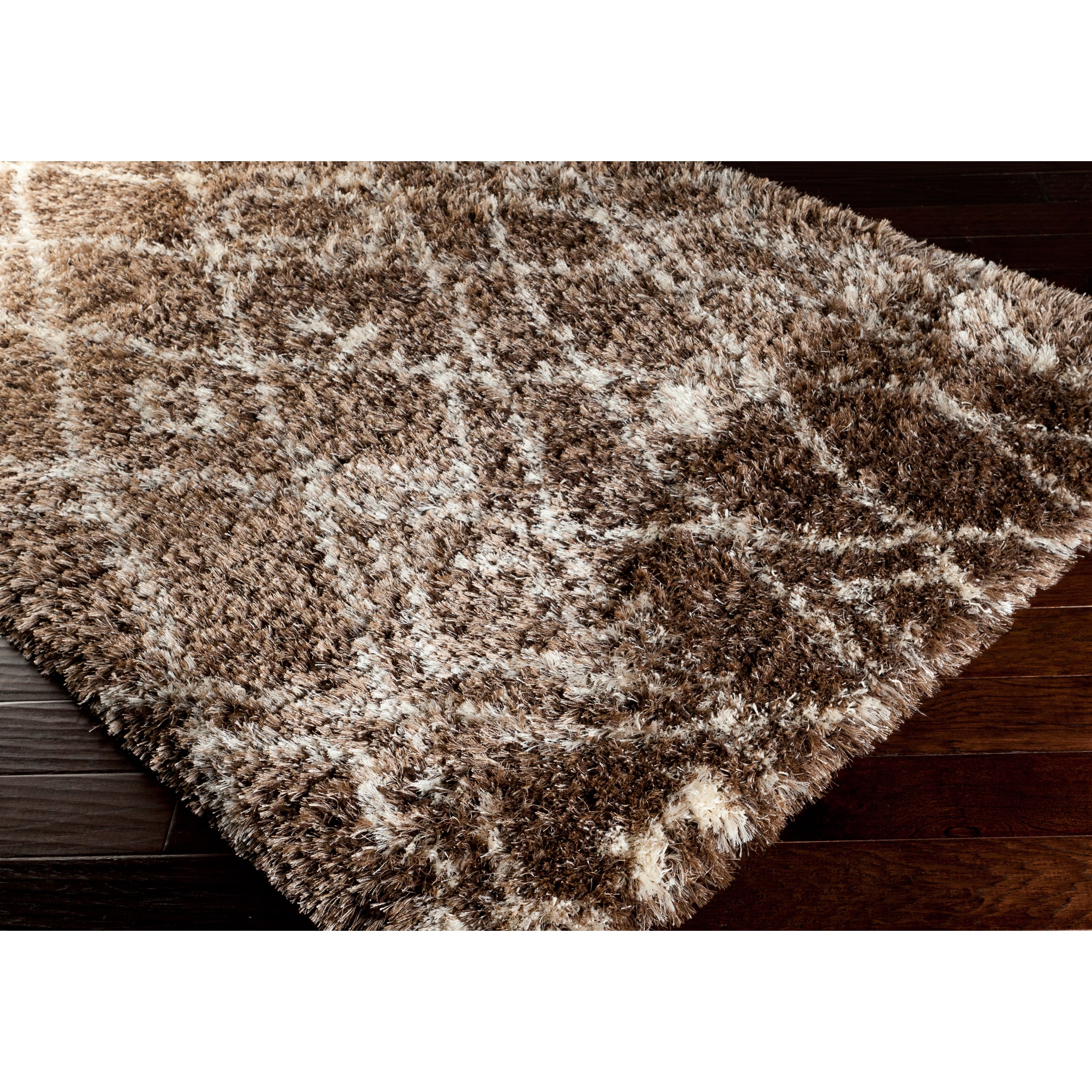 Hand woven Contemporary Interior Brown Shag Rug (8 X 10)