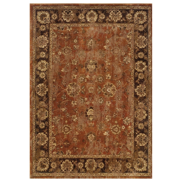 Distressed Oriental Orange/ Brown Rug (310 x 55)