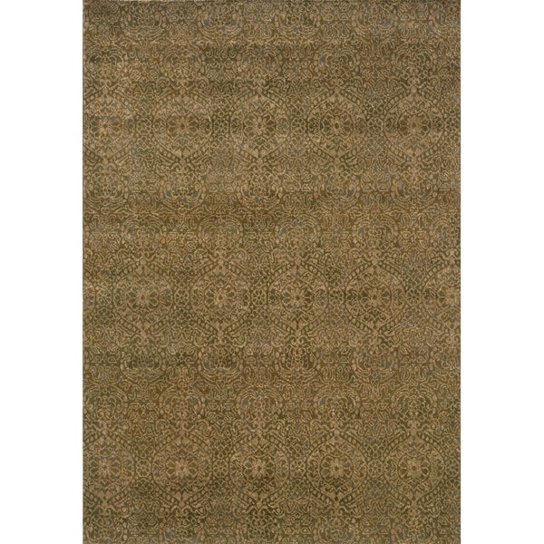 Shop Neutral Panel Beige/ Blue Rug On Sale Free Shipping Today