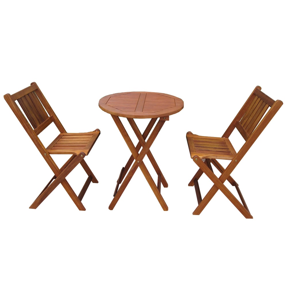 Shop Merry Products Acacia Hardwood Outdoor Bistro Set - Free Shipping