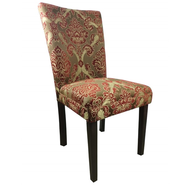 Elegant Red/Golden Damask Parson Chairs (Set of 2) - Overstock Shopping ...