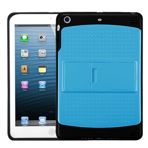 BasAcc Baby Blue/ Solid Black Gummy Stand Case for Apple iPad Mini BasAcc iPad Accessories