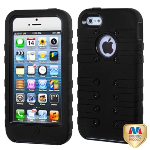 BasAcc Black/ Black TUFF eNUFF Hybrid Phone Case for Apple iPhone 5