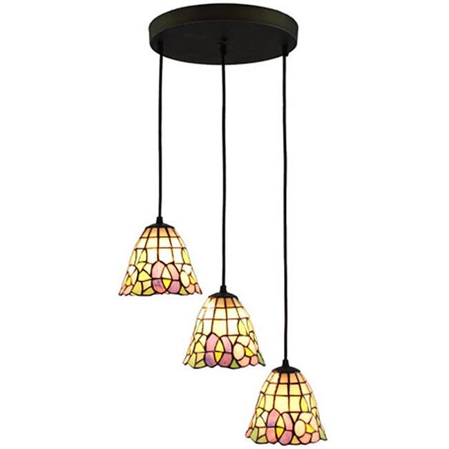 Amora Lighting Tiffany Style Triple Pendant Lamp