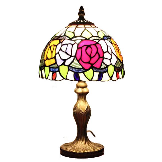 Amora Lighting Tiffany Style Roses Table Lamp