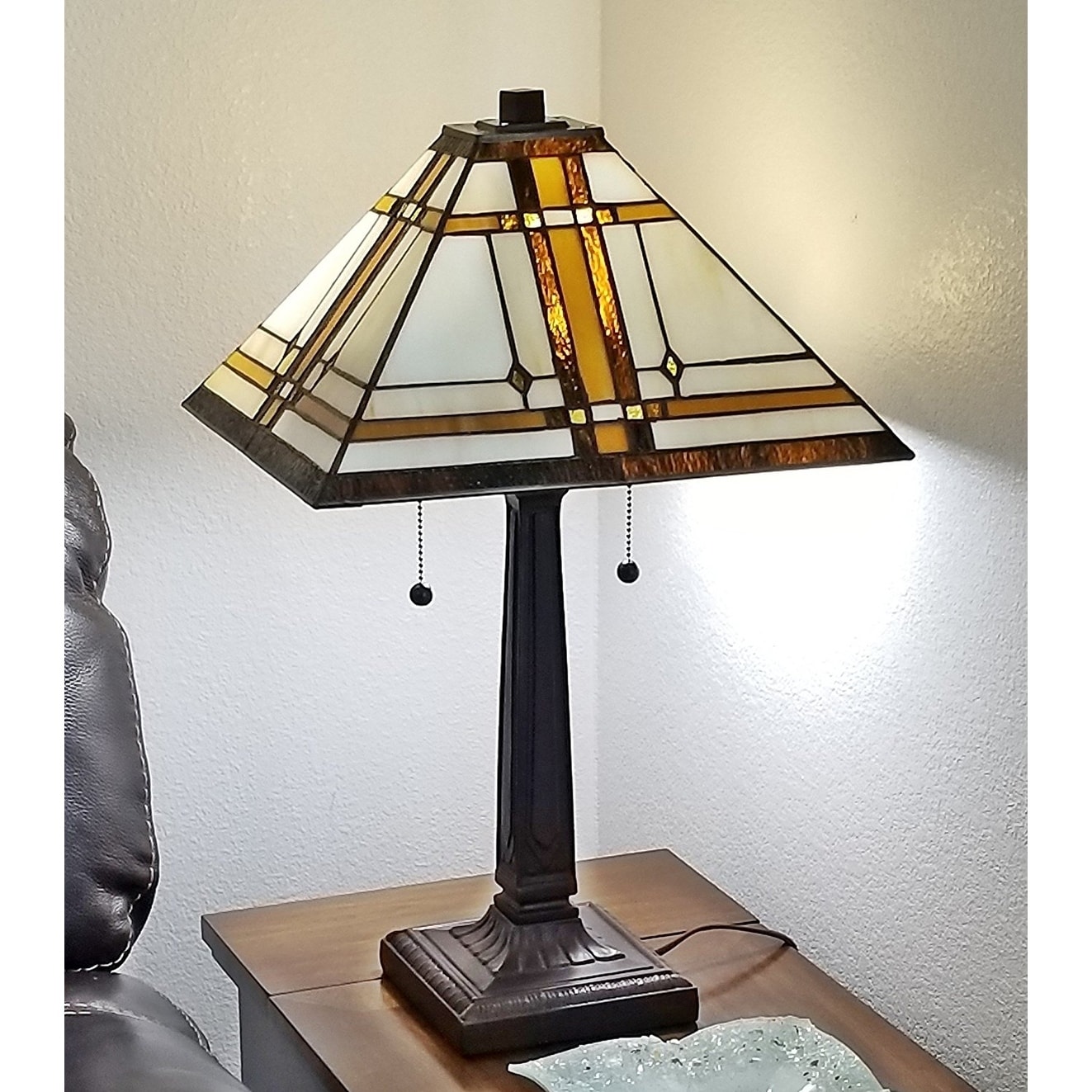 Amora Lighting Tiffany Style Mission Table Lamp Amora Lighting Tiffany Style Mission Table Lamp