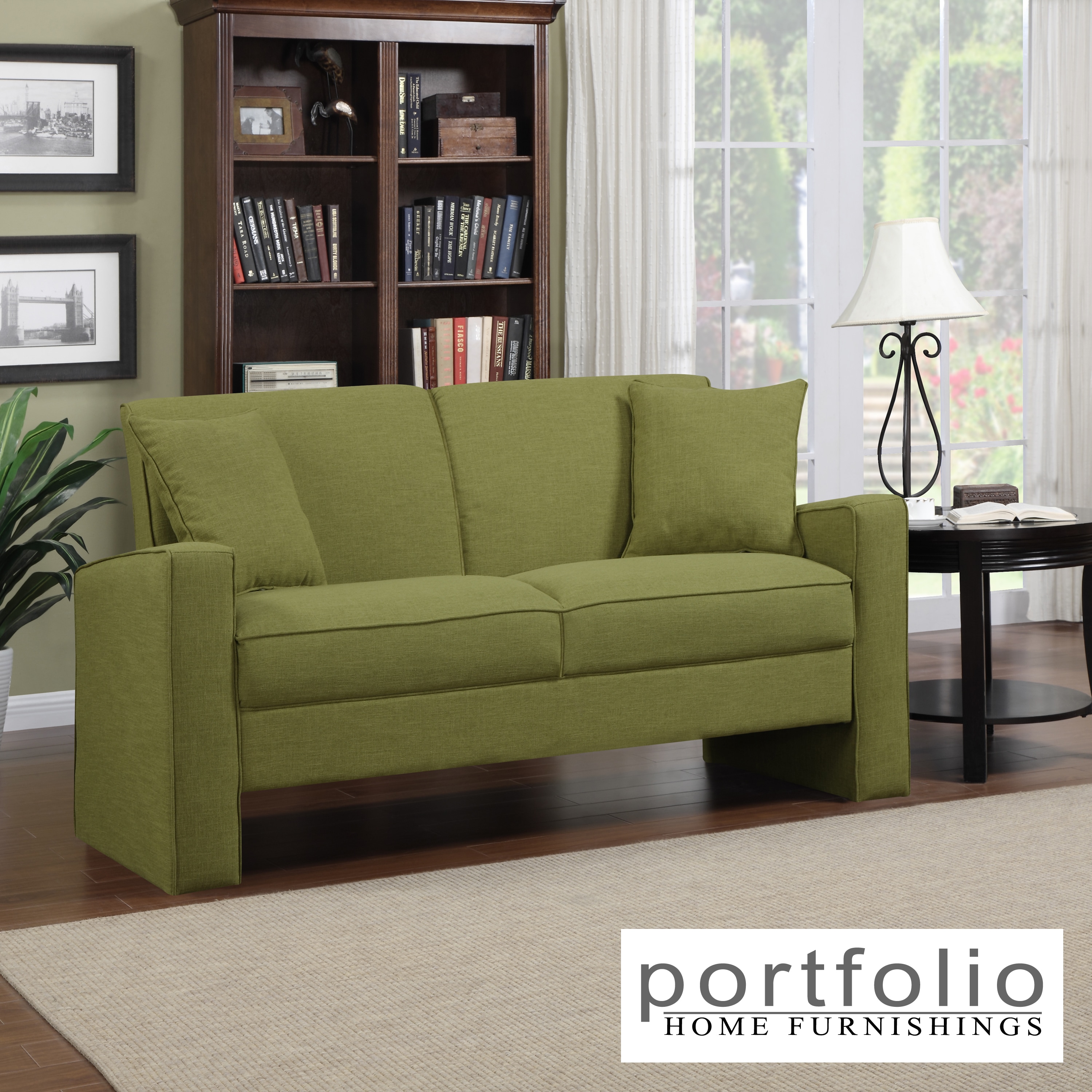 Portfolio Aviva Apple Green Linen Sofa