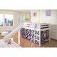 preview thumbnail 20 of 18, Donco Kids Twin-size Tent Loft Bed with Slide Twin Loft - White Zebra Tent