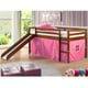 preview thumbnail 12 of 18, Donco Kids Twin-size Tent Loft Bed with Slide Twin Loft - Espresso Pink Tent