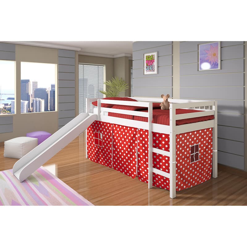 Donco Kids Twin-size Tent Loft Bed with Slide