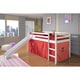 preview thumbnail 9 of 18, Donco Kids Twin-size Tent Loft Bed with Slide Twin Loft - White Red Polka Dot Tent