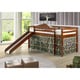 preview thumbnail 7 of 18, Donco Kids Twin-size Tent Loft Bed with Slide Twin Loft - Espresso Camo Tent
