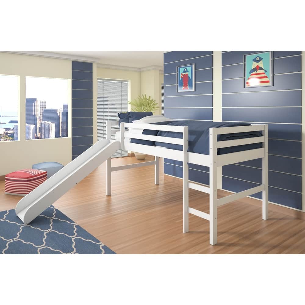 Donco Kids Twin-size Tent Loft Bed with Slide