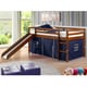 preview thumbnail 1 of 18, Donco Kids Twin-size Tent Loft Bed with Slide Twin Loft - Espresso Blue Tent