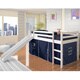 preview thumbnail 14 of 18, Donco Kids Twin-size Tent Loft Bed with Slide Twin Loft - White Blue Tent