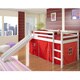 preview thumbnail 18 of 18, Donco Kids Twin-size Tent Loft Bed with Slide Twin Loft - White Red Tent