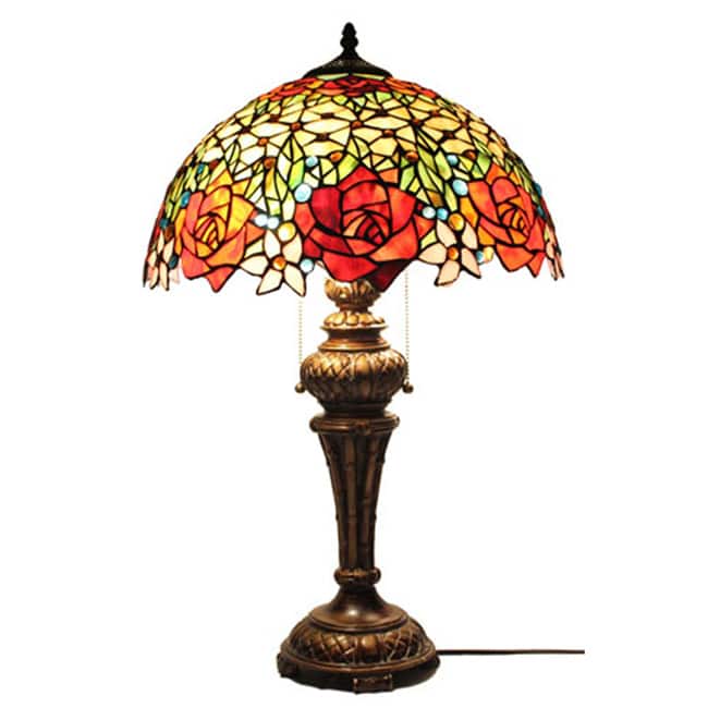 Tiffany-style Style Roses Table Lamp