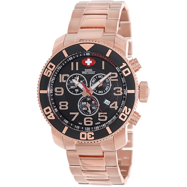 Swiss Precimax Men's Verto Pro Rose Gold Stainless Steel Band Swiss Chronograph Watch Swiss Precimax Men's More Brands Watches