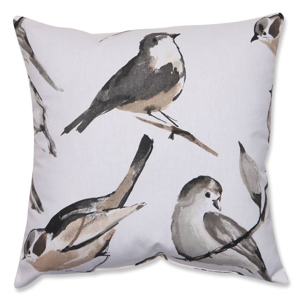 Pillow Perfect Bird Watcher Charcoal 16.5-inch Throw Pillow