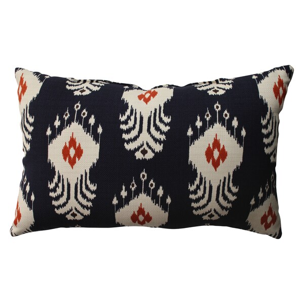 Shop Pillow Perfect Ikat Crete Rectangular Throw Pillow Free Shipping