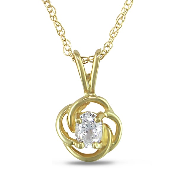 Miadora 10k Yellow Gold Cubic Zirconia Pendant Necklace  