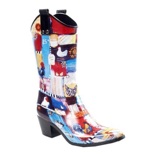 Women's RainBOPS Cowgirl Style Rain Boot Farm Chick - Overstock ...