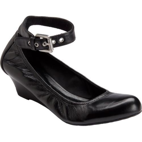 Women's Rockport Alika Anklestrap Black Full Grain Leather Rockport Wedges