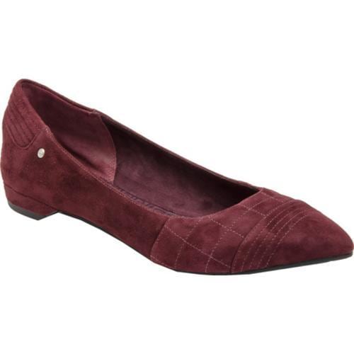 Women's Rockport Ashika Quilted Ballet Beet Suede Rockport Slip ons