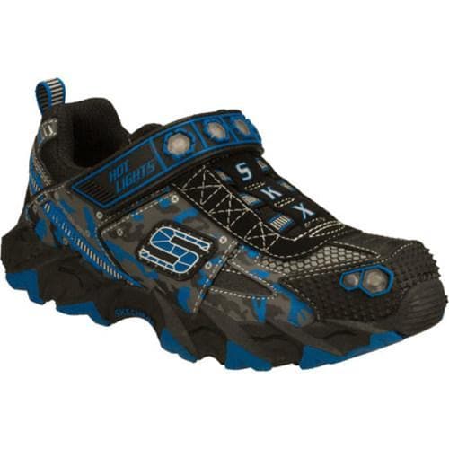 Boys Skechers Hot Lights Ibex Humvee Black/Blue  