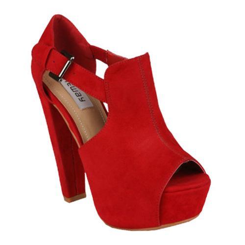 Women's Wild Diva Daisy-02 Red Faux Suede