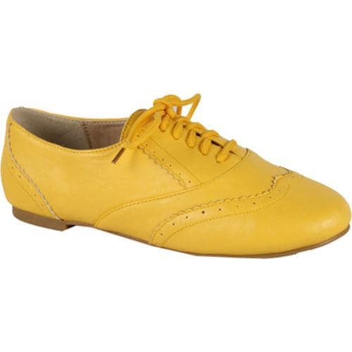 Women's Wild Diva Maya 04 Mustard Polyurethane Wild Diva Oxfords