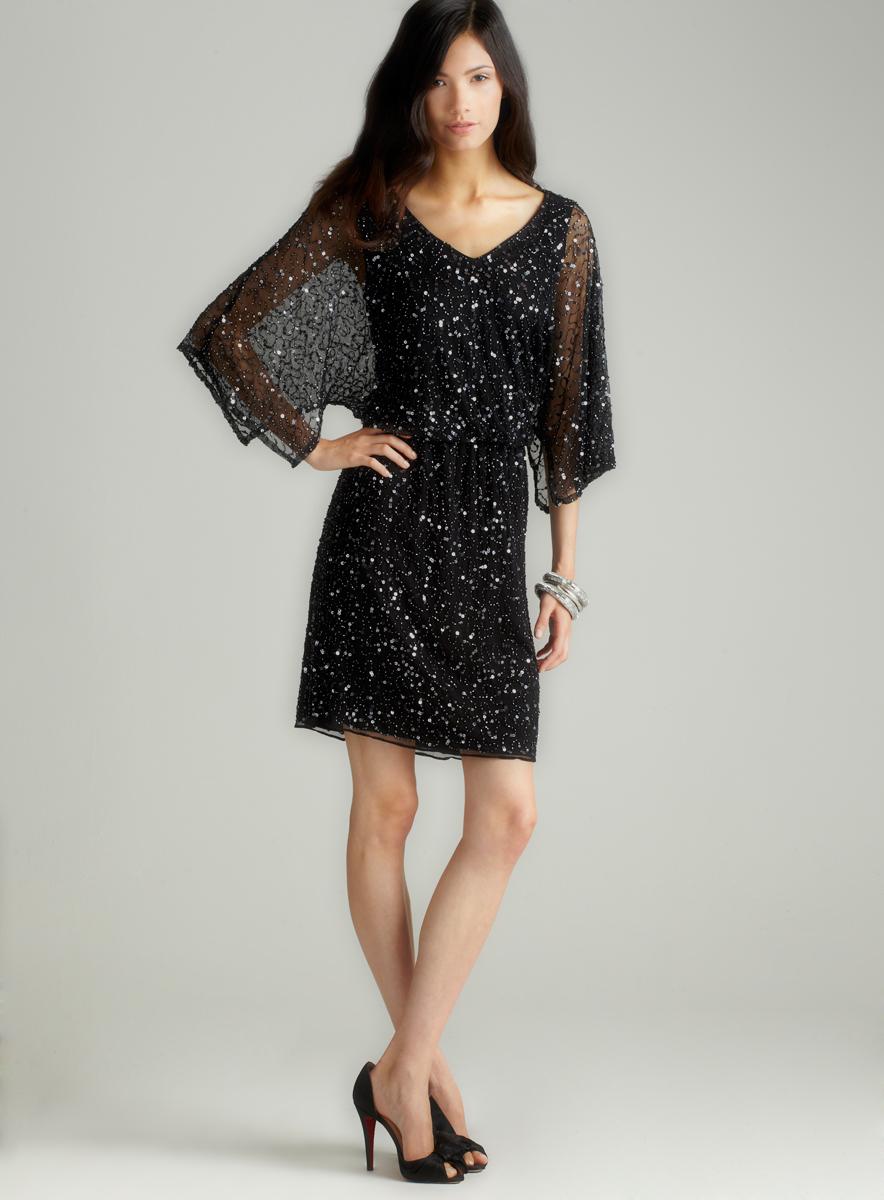 Pisarro Nights Kimono Sleeve Beaded Dress