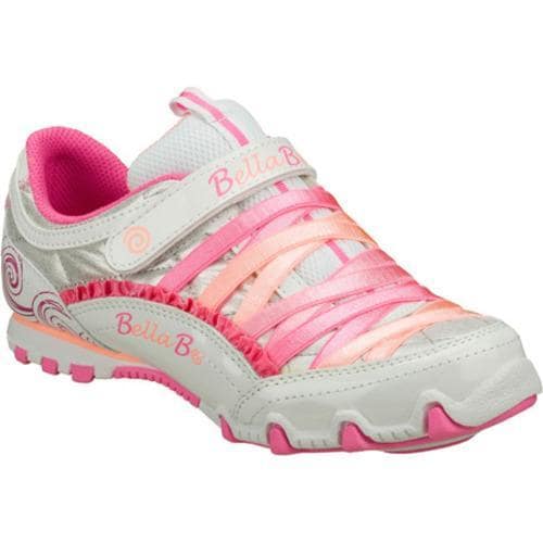 Girls Skechers Bella Ballerina Prima Sweet Spun White/Pink