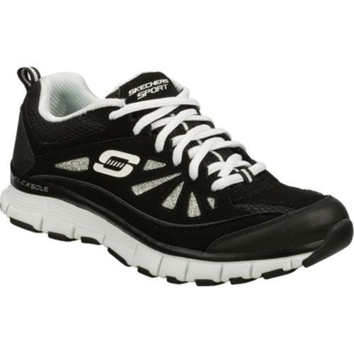 Womens Skechers Flex Fit Glamour Glitz Black/White