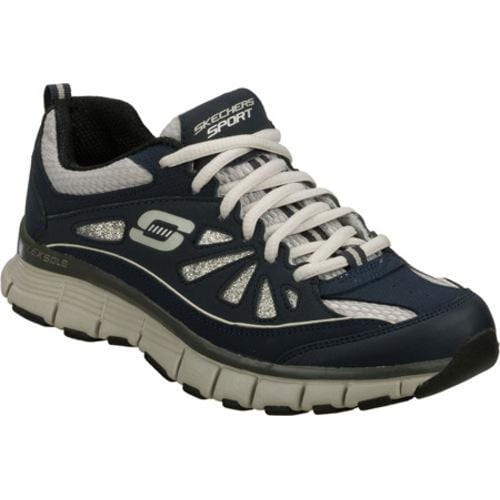 Womens Skechers Flex Fit Glamour Glitz Navy/Gray