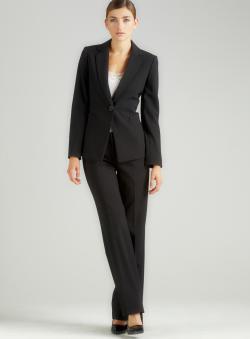 Tahari Pinstripe 1 Button Pant Suit