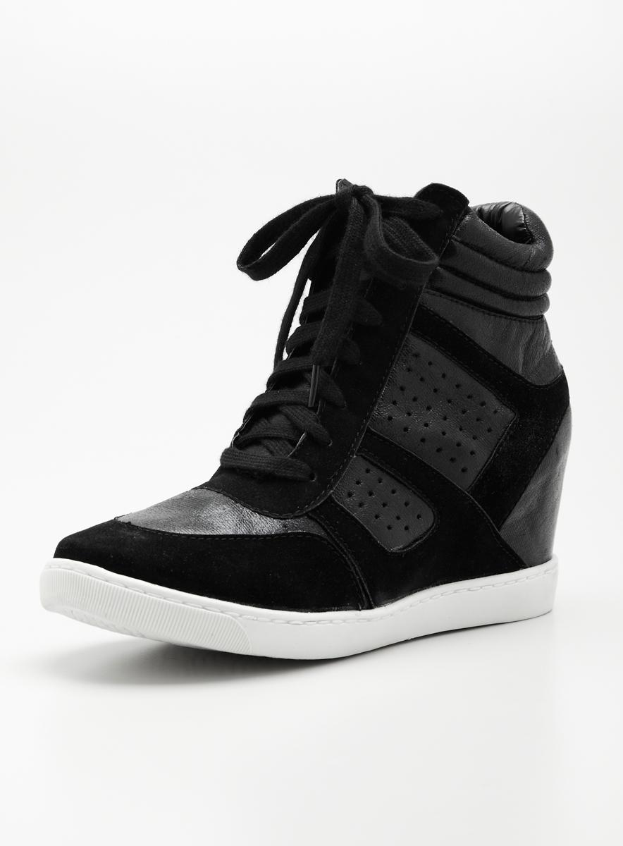 Wanted Wooster Wedge Sneaker In Black