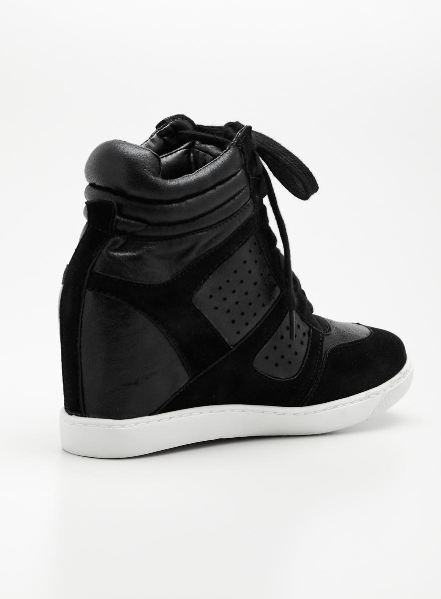 Wanted Wooster Wedge Sneaker In Black