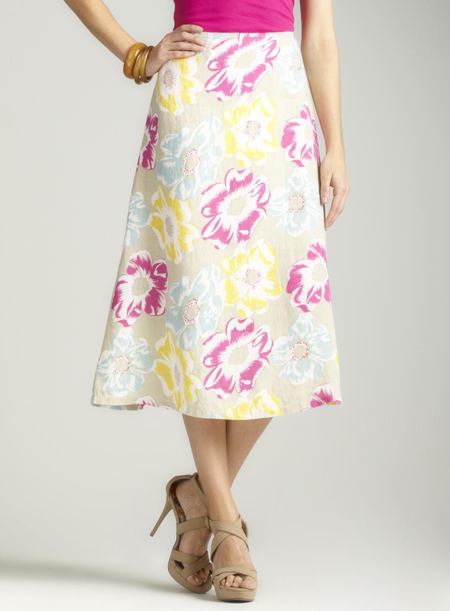 120% Lino Long skirt in multi Long Skirts