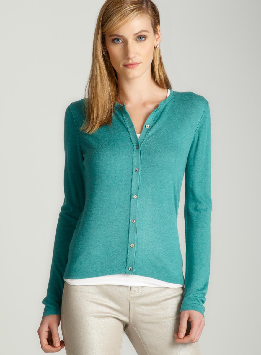 August Silk Turquoise cardigan  ™ Shopping