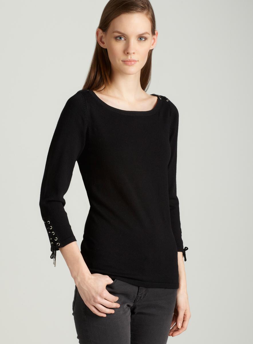 Premise Pullover with lace in black