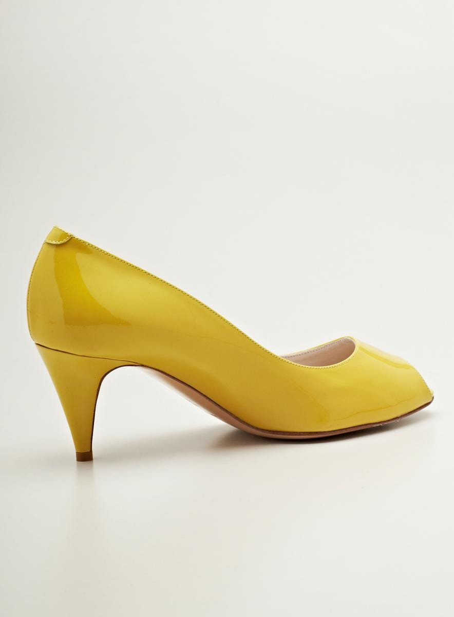 Bruno Magli Yellow Mid Heeled Pump