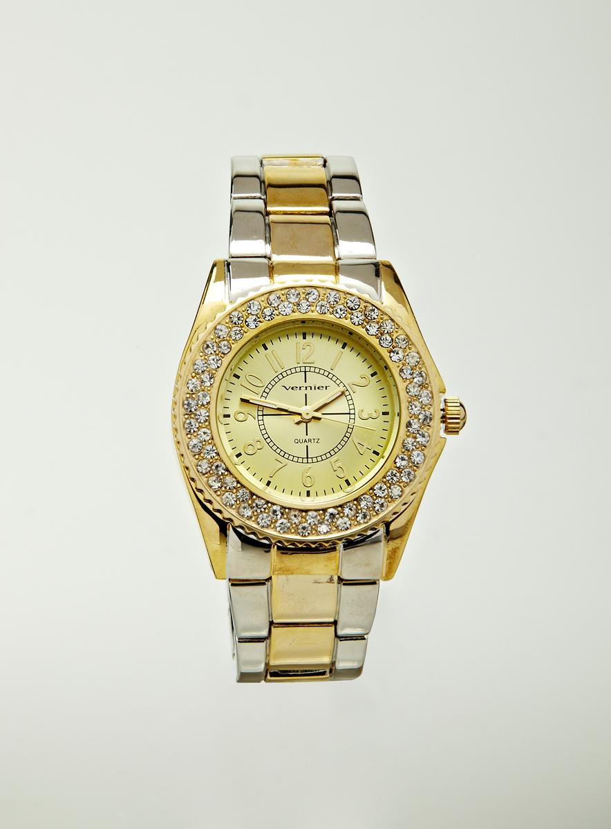 Vernier Ladies Crystal Metal Watch