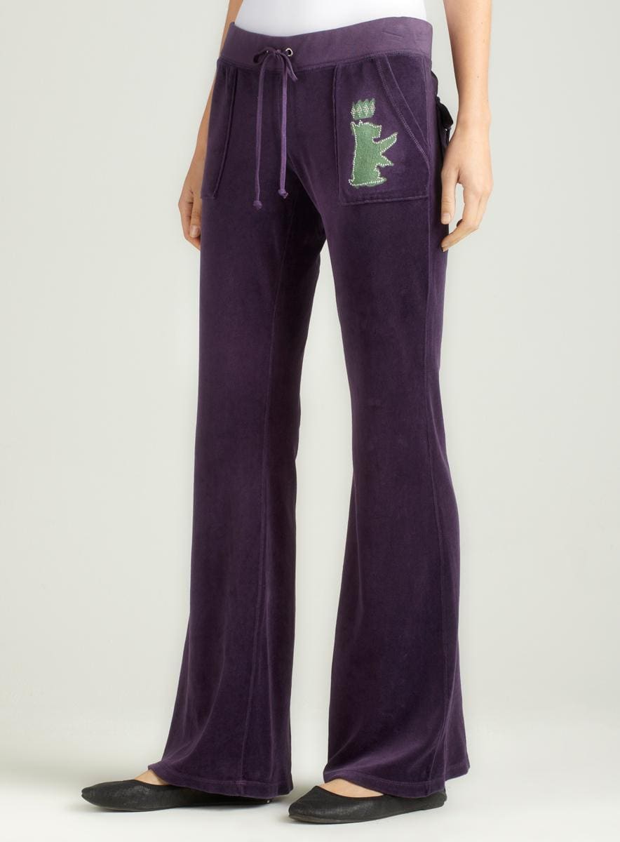 Juicy Couture Snap Velour Pant W/ Sketch