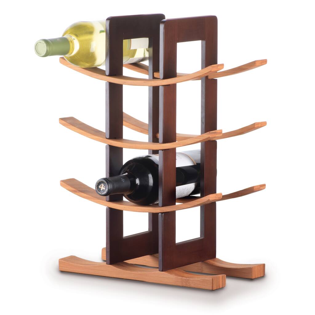 Bamboo 12-bottle Wine Rack Espresso Accent