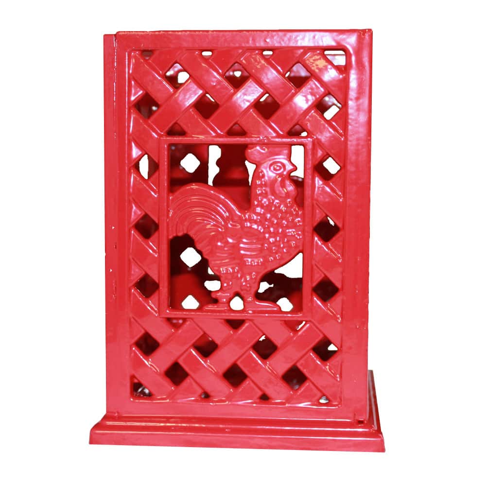 Anchor Cast Iron Utensil Holder / Red Rooster Design